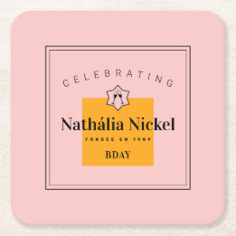 Champagne Toast Square Paper Coaster