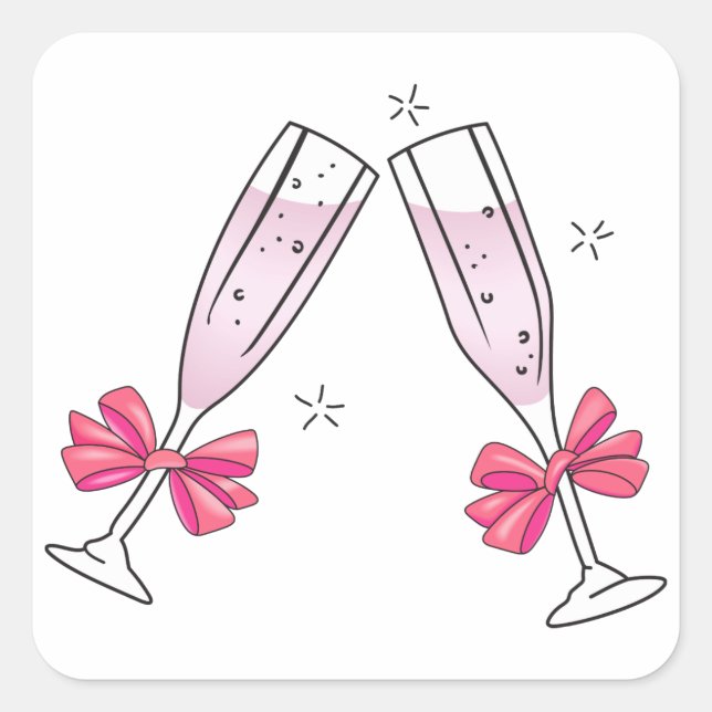 Champagne Toast Square Sticker (Front)