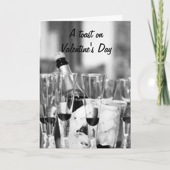CHAMPAGNE TOAST TO MY VALENTINE HOLIDAY CARD (Front)