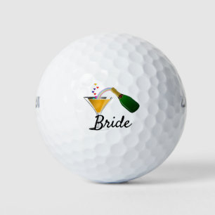Champagne Toast Wedding Bride Golf Balls