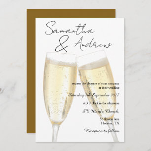 Champagne Toast Wedding Invitation