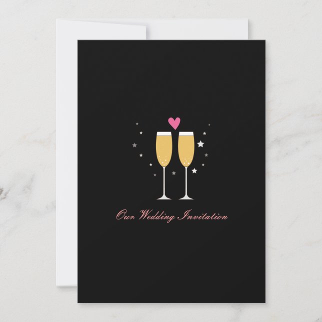 Champagne Toast Wedding Invitation (Front)