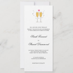 Champagne Toast Wedding Invitation - slim