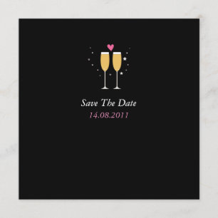 Champagne Toast Wedding Save the Date -black