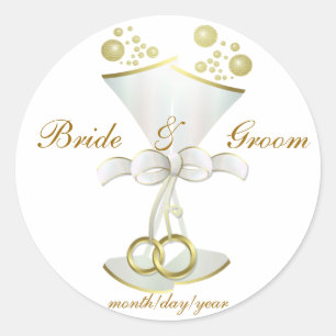 Champagne Toasts Classic Round Sticker