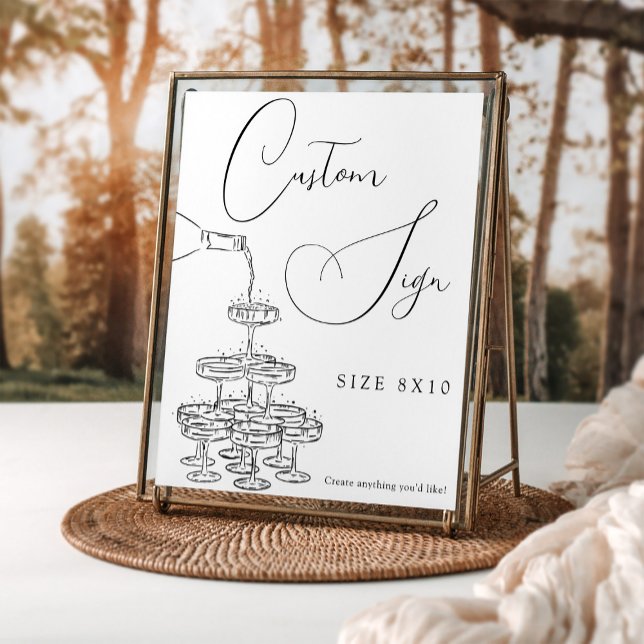 Champagne Tower Custom Wedding Sign (Creator Uploaded)
