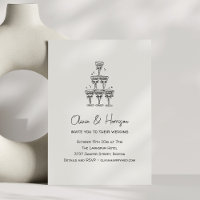 Champagne Tower Doodle Custom Name Wedding