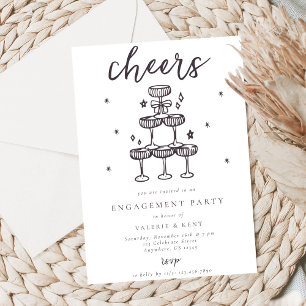 Champagne Tower Engagement Party Invitation