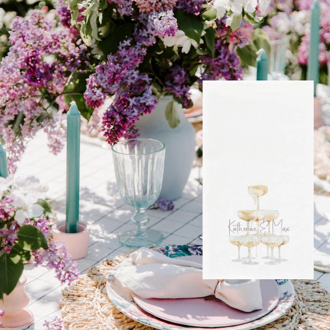 Champagne Tower Lavender Wedding  Napkin (Creator Uploaded)