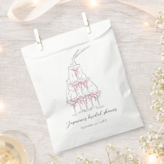 Champagne Tower Pink Coquette Bow Bridal Shower Favour Bags