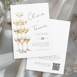 Champagne Tower Simple Chic Elegant Wedding Invitation