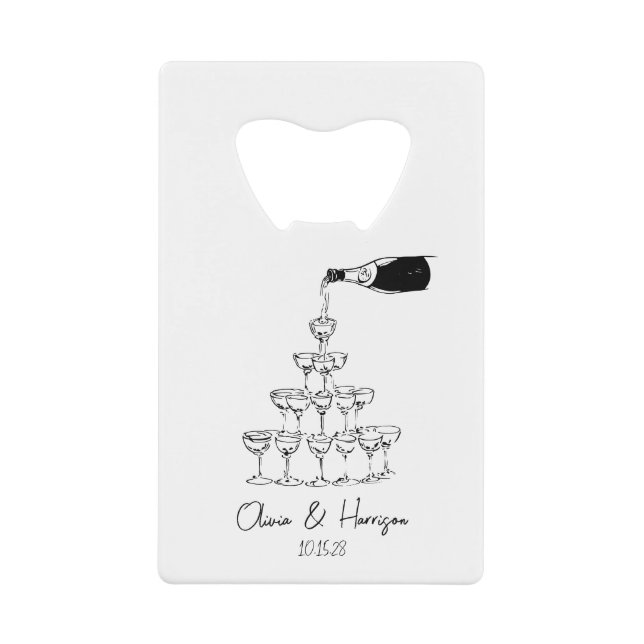 Champagne Tower Sketch Custom Name Wedding (Front)