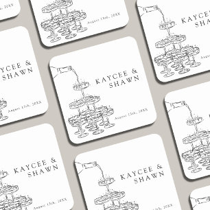Champagne Tower Wedding Coasters