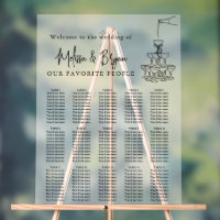 Champagne Tower Wedding frosted seating chart