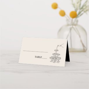 Champagne Tower Wedding Place Setting Place Card