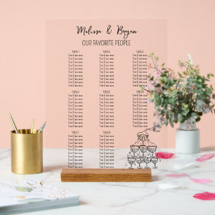 Champagne Tower Wedding seating small Acrylic Sign