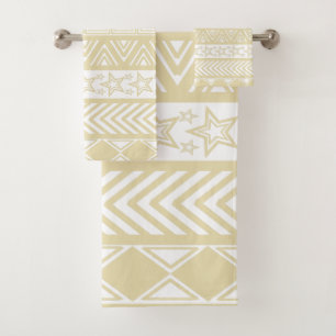 Champagne Tribal Design Bath Towel Set