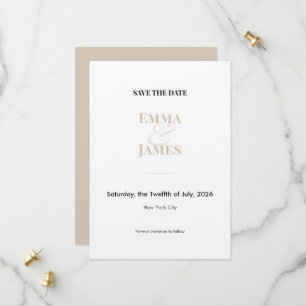 Champagne Two-Tone Ampersand Wedding Save the Date