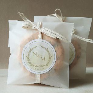 Champagne Watercolor Monogram Envelope Seal /Favou