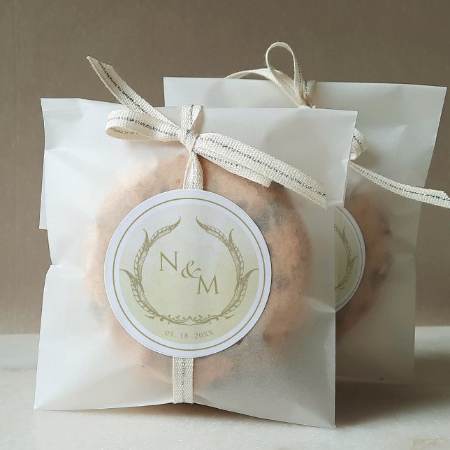 Champagne Watercolor Monogram Envelope Seal /Favou (Creator Uploaded)