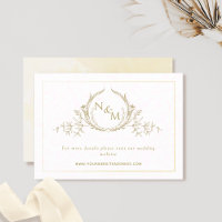 Champagne Watercolor Monogram Wedding Website