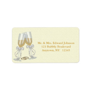 Champagne Wedding Address Label
