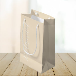 Champagne Wedding Bridesmaid Stylised Script Small Gift Bag