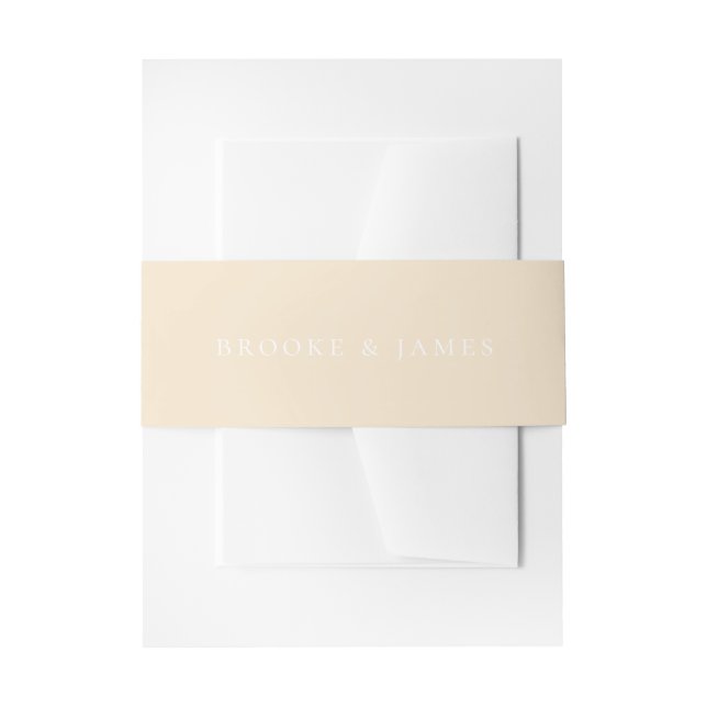 Champagne Wedding Invitation Belly Band (Front Example)