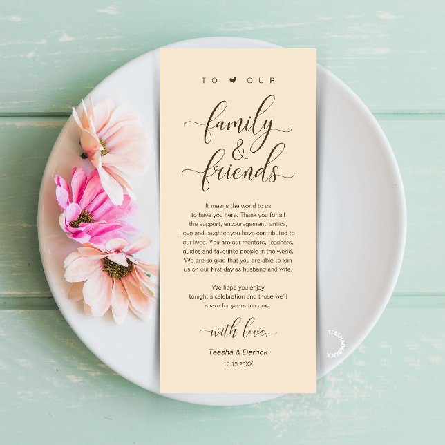 Champagne Wedding Place Setting Thank You Card (Champagne Wedding Place Setting Thank You Card, Dinner Lunch Brunch Party Celebration)