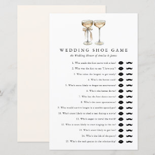 Champagne Wedding Shoe Game Bridal Shower Template