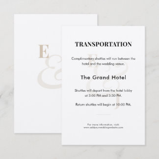 Champagne Wedding Shuttle Details Enclosure Card