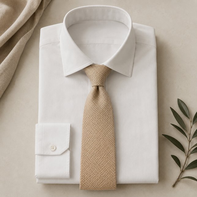 Champagne Wheat Herringbone Weave Tie (Creator Uploaded)