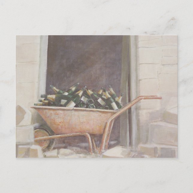 Champagne Wheelbarrow 1985 Postcard (Front)