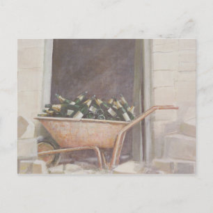 Champagne Wheelbarrow 1985 Postcard
