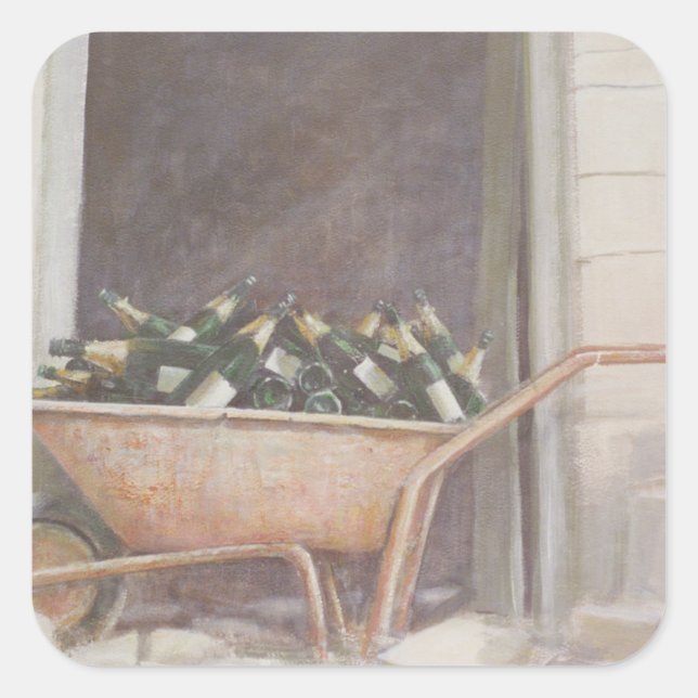 Champagne Wheelbarrow 1985 Square Sticker (Front)