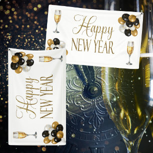Champagne White & Gold New Year's Eve Party Banner