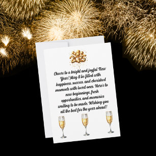 Champagne White & Gold New Year's Greeting Holiday