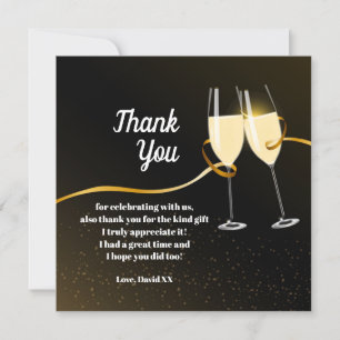 Champagne, wine, adult, thank you card