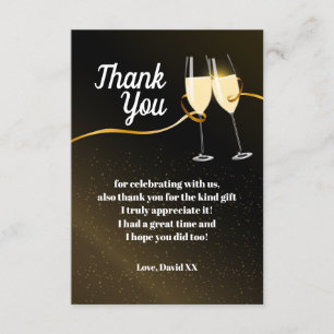 Champagne, wine, adult, thank you card