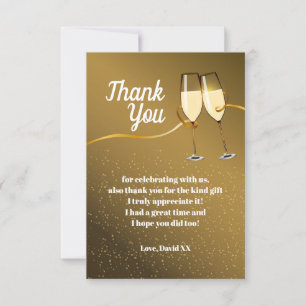 Champagne, wine, adult, thank you card