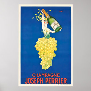 Champagne Wine Beverage Vintage Travel Poster