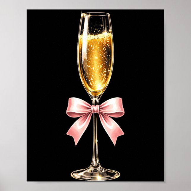 Champagne With Nk Bow For Women Luxurious New Year Poster (Front)