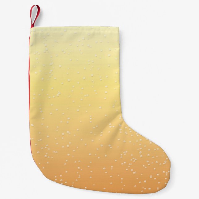 Champagne with Tiny Bubbles Background Art Small Christmas Stocking (Front)