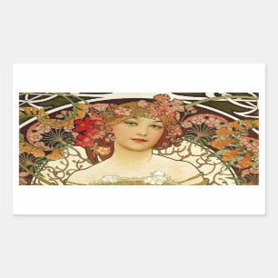 Champagne Woman 1897 - F. Champenois Imprimeur Rectangular Sticker