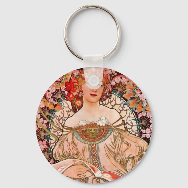 Champagne Woman - F. Champenois Imprimeur Key Ring (Front)