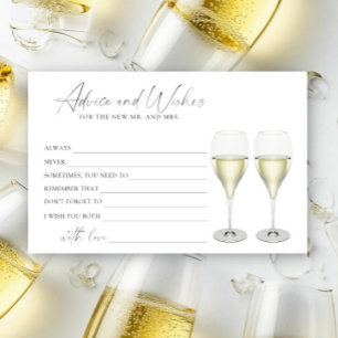 Champagneglasses - advice and wishes bridal shower stationery