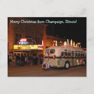 Champaign Christmas Parade Holiday Postcard