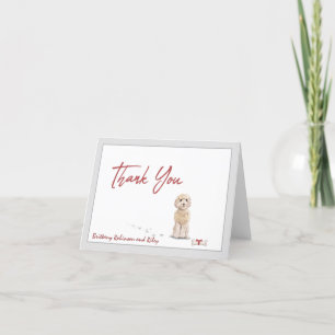 Champaign Cockapoo Pet Dog Personalise Bone  Thank You Card