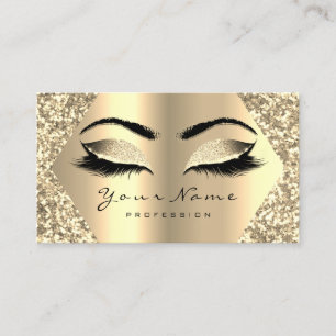 Champaign Glitter Makeup Artist Lashes Appointment Business Card
