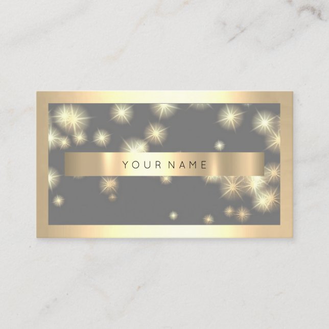 Champaign Gold Frame Metallic Grey  Luxury VIP Business Card (Front)